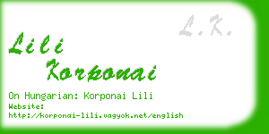 lili korponai business card